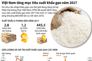 [Infographic] Việt Nam tăng mục tiêu xuất khẩu gạo năm 2017