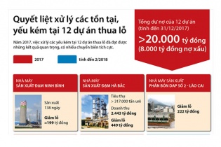 [Infographic] Quyết liệt xử lý các tồn tại, yếu kém tại 12 dự án thua lỗ