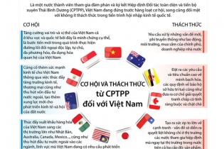 [Infographic] Cơ hội và thách thức từ CPTPP đối với Việt Nam