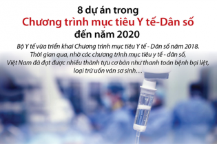 [Infographic] 8 dự án trong Chương trình mục tiêu Y tế - Dân số đến năm 2020