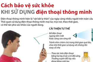 [Infographic] Cách bảo vệ sức khỏe khi sử dụng điện thoại thông minh