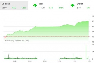 Phiên 11/9: Dòng tiền trở lại mạnh mẽ, VN-Index tăng gần 15 điểm