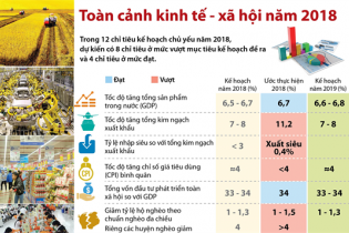 [Infographic] Toàn cảnh kinh tế - xã hội năm 2018