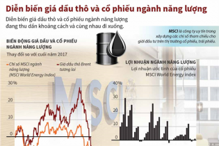 [Infographic] Diễn biến giá dầu thô và cổ phiếu ngành năng lượng