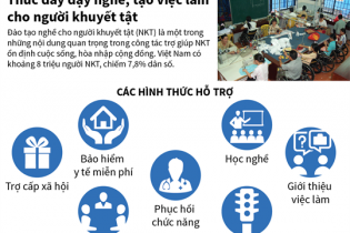 [Infographic] Thúc đẩy dạy nghề, tạo việc làm cho người khuyết tật
