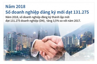 [Infographic] Năm 2018, số doanh nghiệp đăng ký thành lập mới đạt 131.275