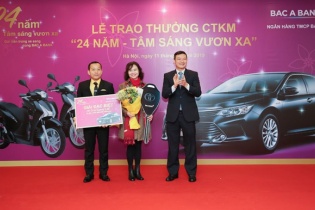 BAC A BANK trao thưởng chương trình khuyến mại kỷ niệm 24 năm thành lập