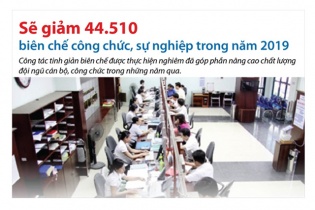 [Infographic] Sẽ giảm 44.510 biên chế công chức, sự nghiệp trong năm 2019