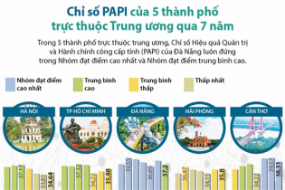 [Infographic] Chỉ số PAPI của 5 thành phố trực thuộc Trung ương qua 7 năm