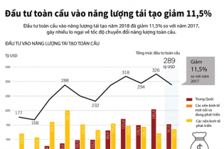 [Infographic] Đầu tư toàn cầu vào năng lượng tái tạo giảm 11,5%