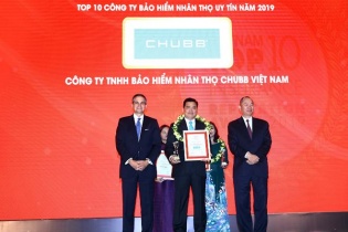 Chubb Life Việt Nam được vinh danh “Top 10 doanh nghiệp bảo hiểm nhân thọ uy tín năm 2019”