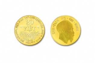 Phát hành 50 đồng tiền vàng 20 Việt, lấy nguyên mẫu từ đồng tiền phát hành năm 1948