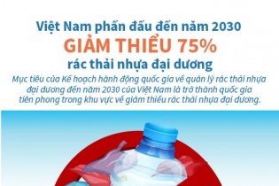[Infographic] Việt Nam phấn đấu đến năm 2030 giảm thiểu 75% rác thải nhựa đại dương