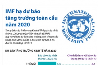 [Infographic] IMF hạ dự báo tăng trưởng toàn cầu năm 2020