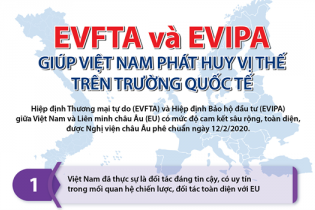 [Infographic] EVFTA và EVIPA giúp Việt Nam phát huy vị thế trên trường quốc tế