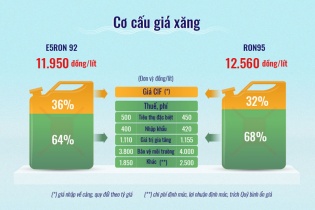 [Infographic] Mỗi lít xăng đang "cõng" bao nhiêu thuế, phí