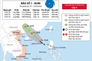 [Infographic] Dự báo thời tiết: Bão số 1 Nuri trên biển Đông có khả năng mạnh lên