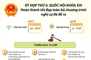 [Infographic] Kỳ họp thứ 9, Quốc hội Khóa XIV: Hoàn thành tốt đẹp toàn bộ chương trình nghị sự đã đề ra