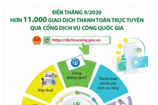 [Infographic] Hơn 11.000 thanh toán trực tuyến qua Cổng Dịch vụ công quốc gia