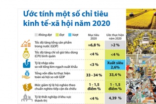 [Infographic] Ước tính một số chỉ tiêu kinh tế - xã hội năm 2020
