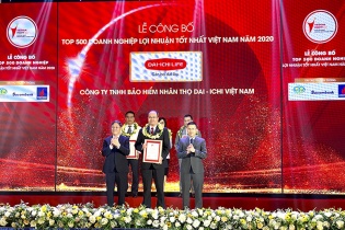 Dai-ichi Life Việt Nam đạt danh hiệu Top 500 doanh nghiệp lợi nhuận tốt nhất Việt Nam năm 2020