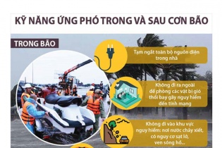[Infographic] Kỹ năng ứng phó trong và sau cơn bão 