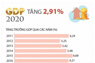 [Infographic] GDP năm 2020 tăng 2,91%