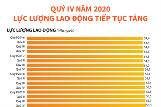 [Infographic] Lực lượng lao động tiếp tục tăng quý cuối năm 2020