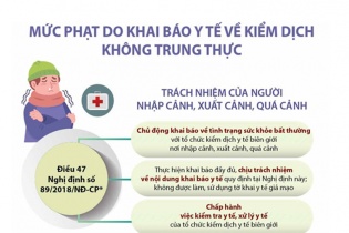 [Infographic] Mức phạt do khai báo y tế về kiểm dịch không trung thực 