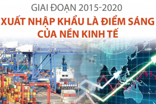 [Infographic] Giai đoạn 2015 - 2020, xuất nhập khẩu là điểm sáng của nền kinh tế