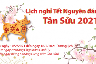 [Infographic] Lịch nghỉ Tết Nguyên đán Tân Sửu 2021