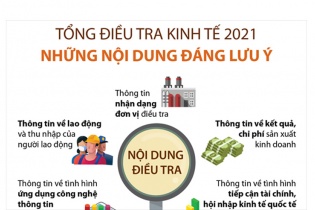 [Infographic] Tổng điều tra kinh tế 2021: Những nội dung đáng lưu ý