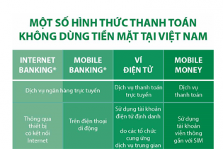 [Infographic] Một số hình thức thanh toán không dùng tiền mặt tại Việt Nam