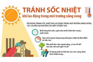 [Infographic] Tránh sốc nhiệt khi lao động trong môi trường nắng nóng