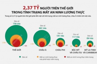 [Infographic] 2,37 tỷ người trên thế giới trong tình trạng mất an ninh lương thực