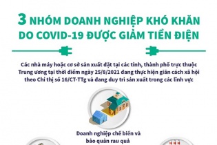 [Infographic] 3 nhóm doanh nghiệp khó khăn do COVID-19 được giảm tiền điện