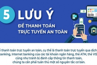 [Infographic] 5 lưu ý để thanh toán trực tuyến an toàn