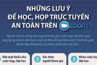 [Infographic] Những lưu ý để họp/học trực tuyến an toàn trên Zoom