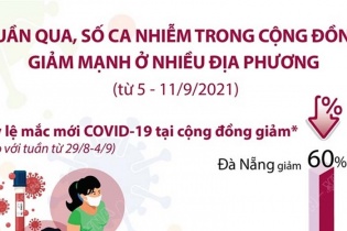 [Infographic] Số ca nhiễm trong cộng đồng giảm mạnh ở nhiều địa phương