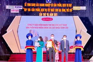 Dai-ichi Việt Nam được vinh danh trong "Top 100 - Sản Phẩm, dịch vụ tốt nhất cho gia đình, trẻ em"