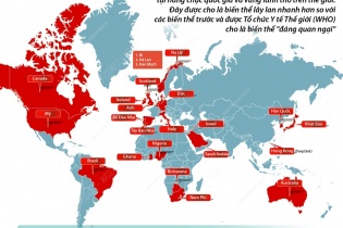 [Infographic] Omicron xuất hiện tại hàng chục quốc gia và vùng lãnh thổ