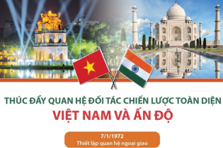 [Infographic] Thúc đẩy quan hệ Đối tác chiến lược toàn diện Việt Nam - Ấn Độ