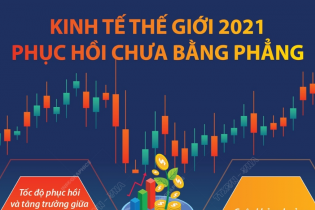 [Infographic] Kinh tế thế giới 2021 phục hồi chưa bằng phẳng