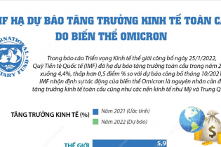 [Infographic] IMF hạ dự báo tăng trưởng kinh tế toàn cầu do biến thể Omicron