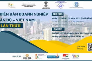 Mời tham dự "Diễn đàn doanh nghiệp Việt Nam - Ấn Độ lần 2"