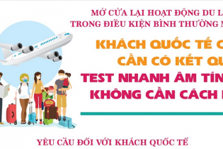 [Infographic] Mở cửa du lịch: Khách quốc tế chỉ cần có kết quả test nhanh âm tính, không cần cách ly