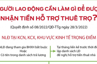 [Infographic] Người lao động cần làm gì để được nhận tiền hỗ trợ thuê trọ?