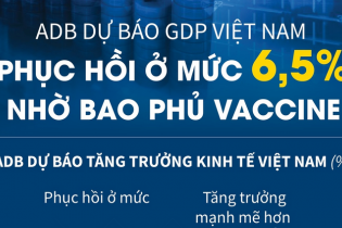 [Infographic] ADB dự báo GDP Việt Nam phục hồi ở mức 6,5% nhờ bao phủ vaccine