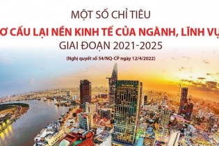 [Infographic] Một số chỉ tiêu cơ cấu lại nền kinh tế của ngành, lĩnh vực giai đoạn 2021 - 2025