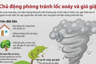 Chủ động phòng tránh lốc xoáy và gió giật